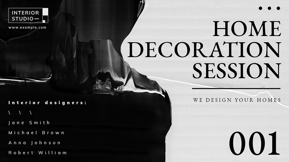 Abstract template psd, interior design ad for blog banner