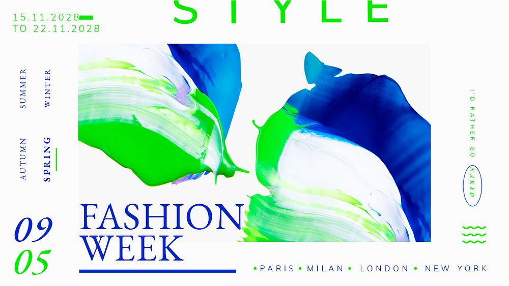 Abstract template psd, fashion week ad for blog banner