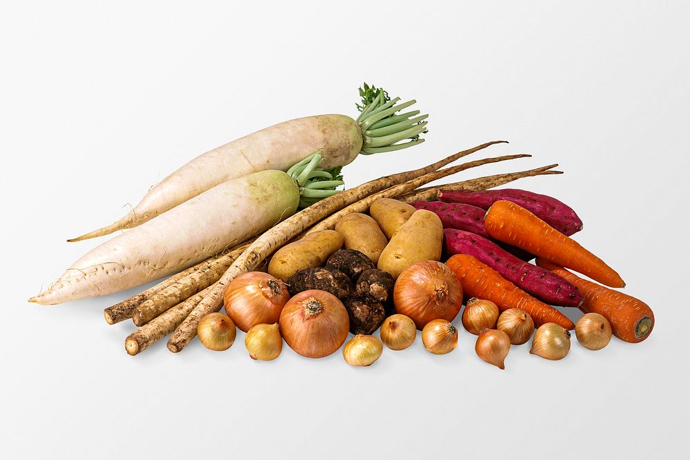 Root vegetables clipart, organic, healthy Free Photo rawpixel