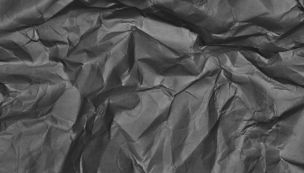 Crumpled black paper texture HD wallpaper, high resolution background