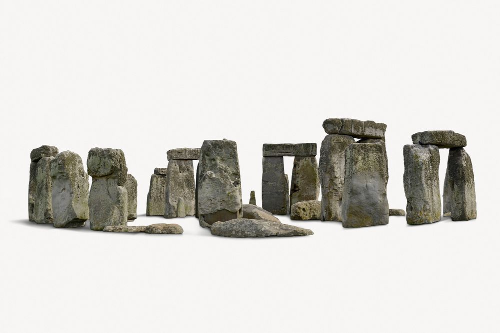 Stonehenge collage element, UK's historical attraction psd