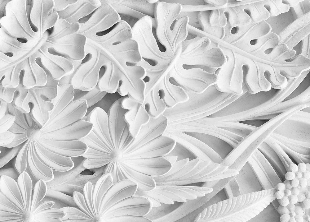 Floral gypsum ornament texture background, abstract design
