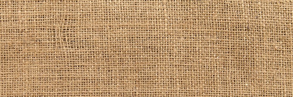 Burlap sack, brown fabric texture background, twitter header design