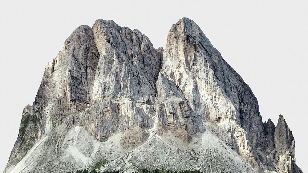 Rock mountain isolated on white, nature design