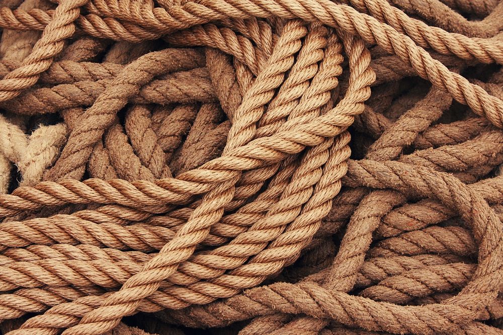 Free brown rope macro photo, public domain string CC0 image.