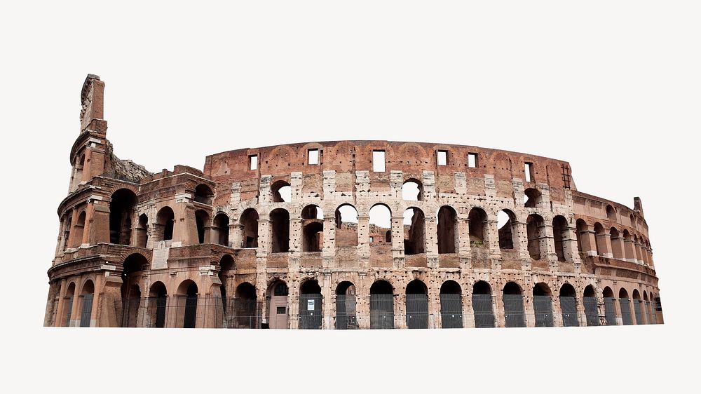 Colosseum clip art ancient Roman architecture background psd