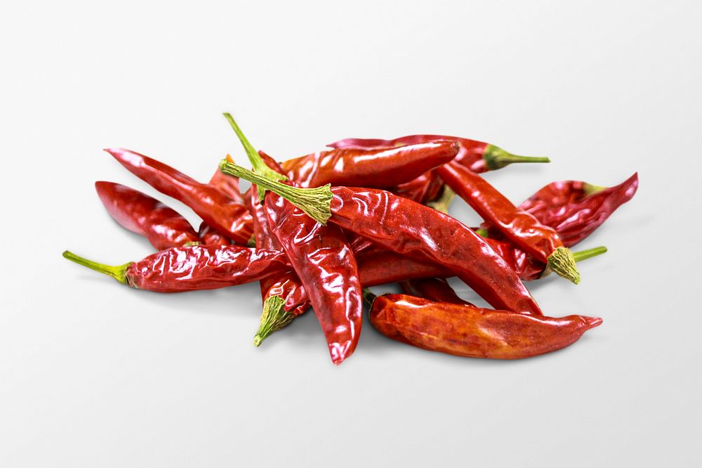 Dry red chillies clipart, spicy vegetable psd