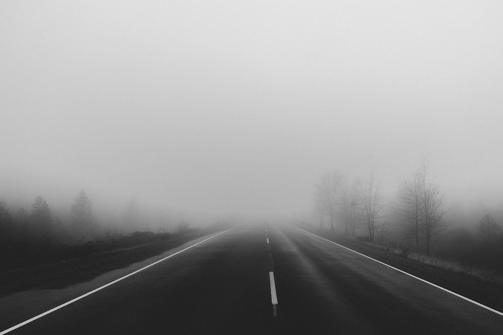 Free misty road image, public domain CC0 photo.
