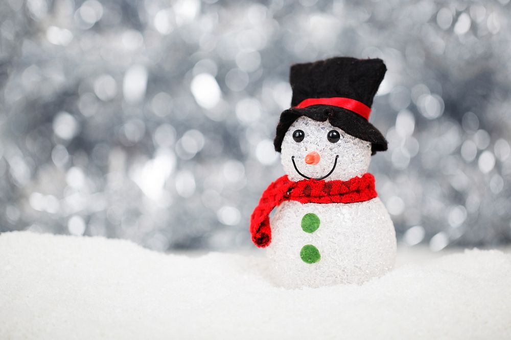 Free mini snowman image, public domain winter CC0 photo.