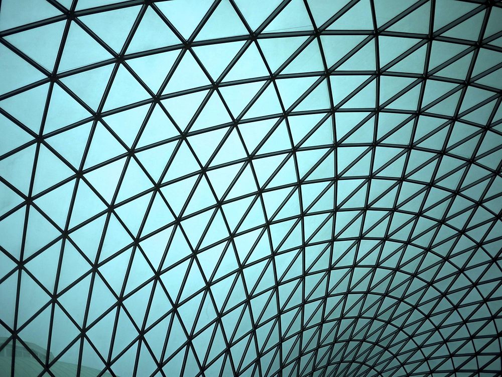 Free arched glass roof image, public domain architecture CC0 photo.