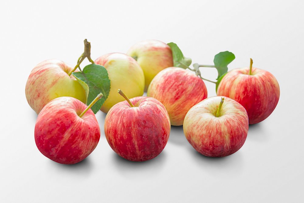 Apple bunch clipart, organic fruit psd