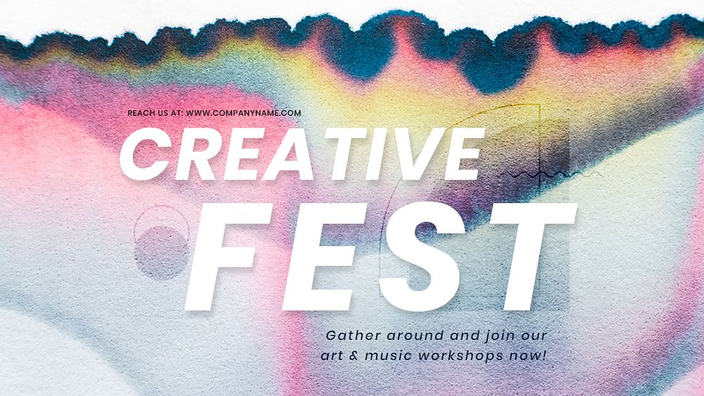 Creative fest colorful template psd in chromatography art ad banner