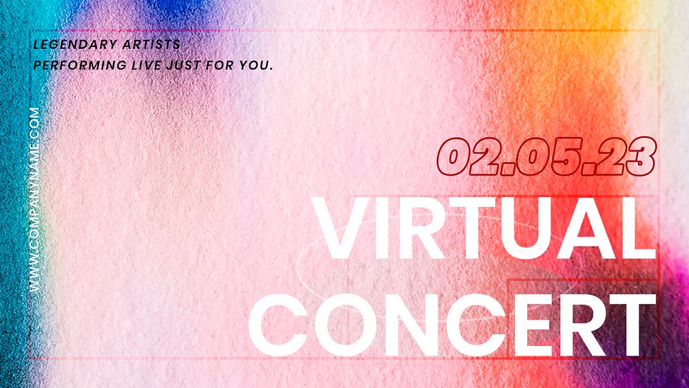 Virtual concert colorful template psd in chromatography art ad banner