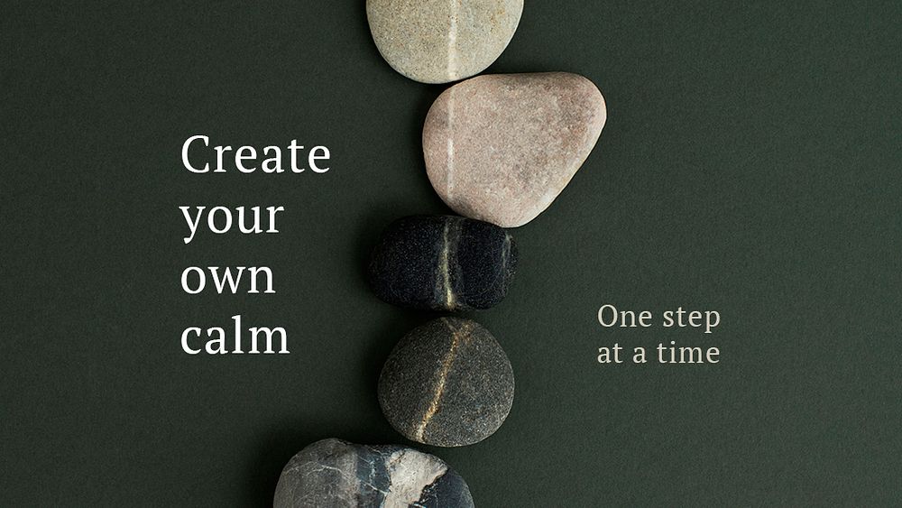 Create calmness wellness template psd minimal blog banner