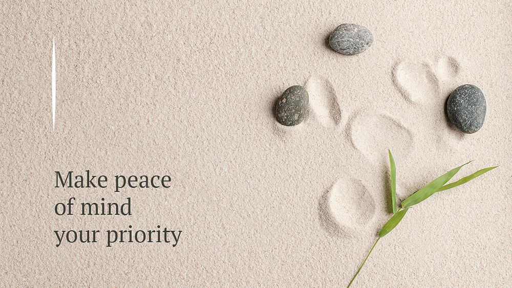Prioritize peace wellness template psd minimal blog banner