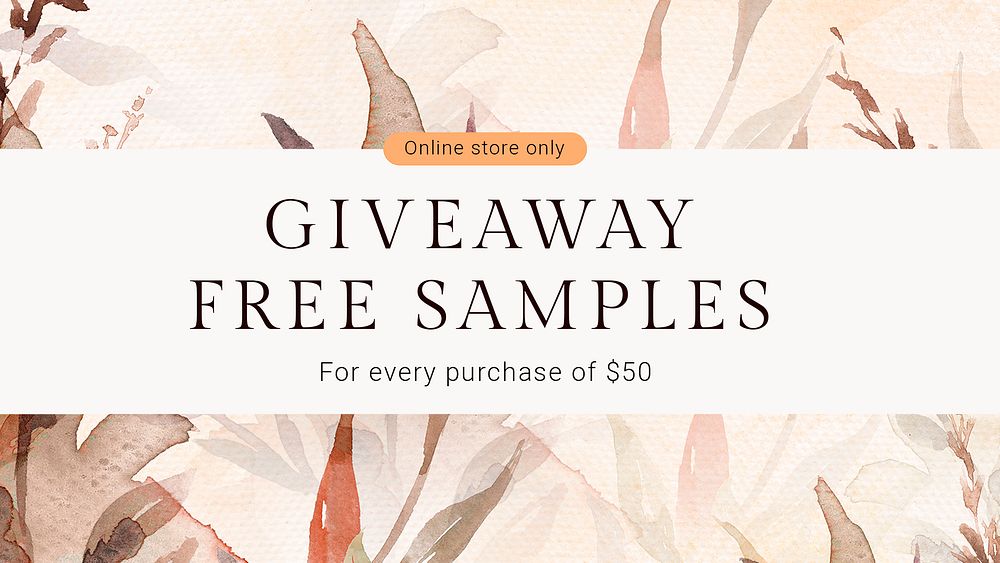 Aesthetic autumn shopping template psd with giveaway text ad banner