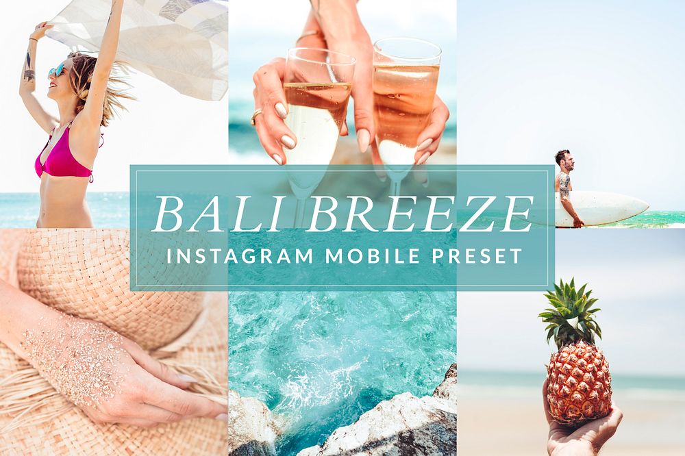 Summer beach instagram mobile preset filter, blogger & influencer bright blue tone, Bali breeze easy add-on