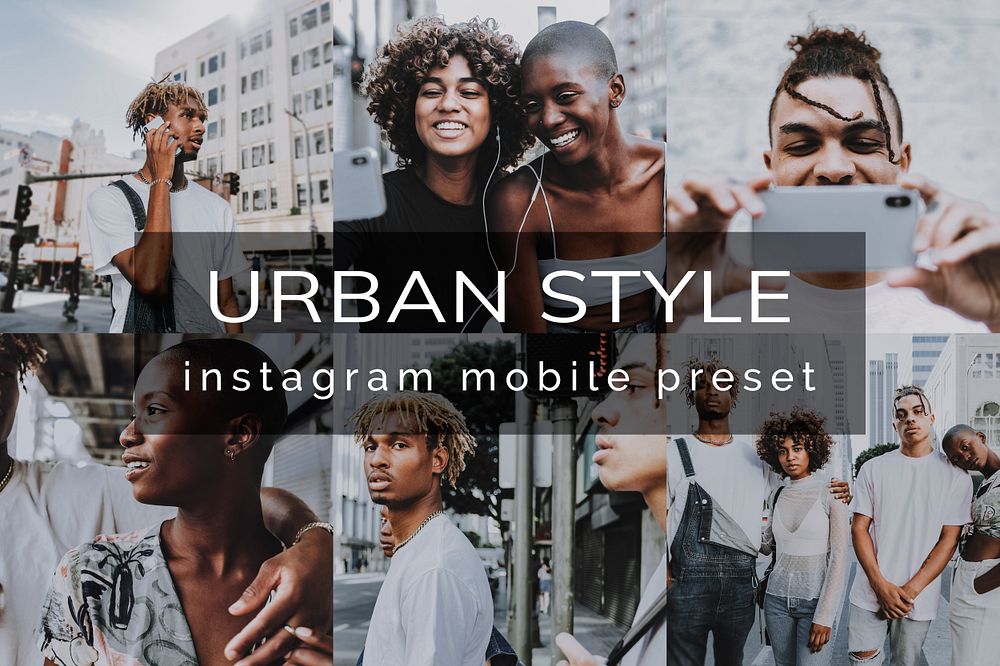 Urban instagram mobile preset filter, lifestyle blogger & influencer easy add on