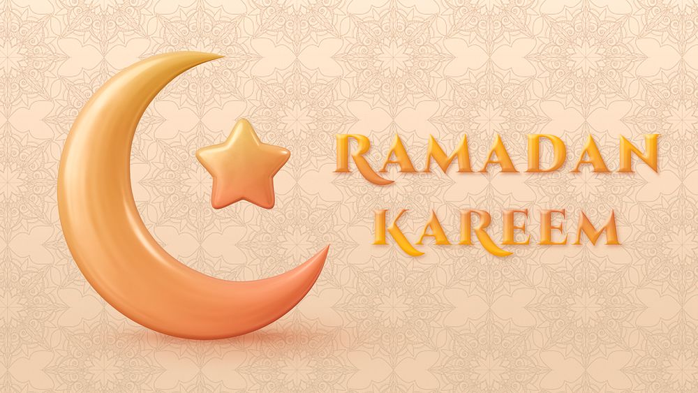 Islamic star crescent template, Ramadan Kareem, greeting banner psd
