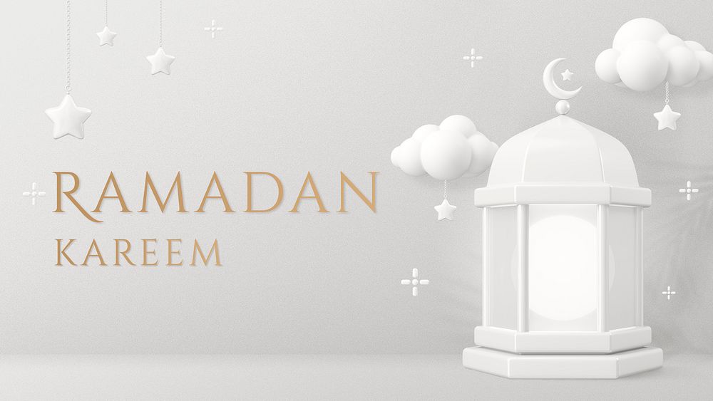 Ramadan Kareem greeting template, 3D lanterns, social media story psd