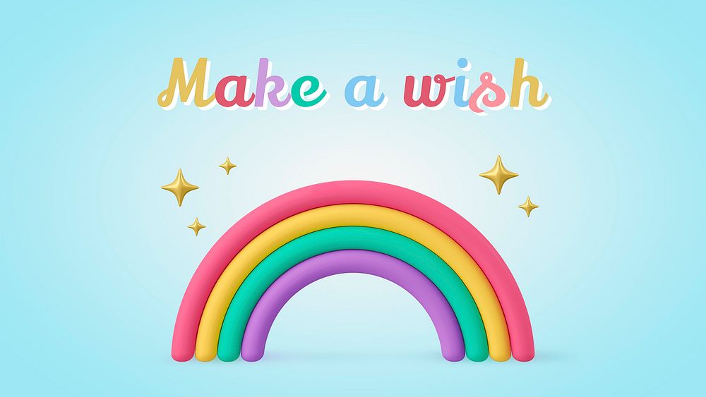 Make a wish, computer wallpaper, 3d aesthetic graphic