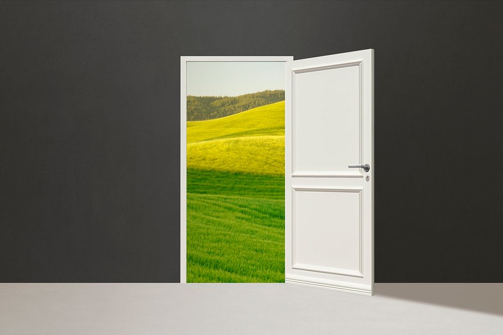 Nature behind door background, abstract design