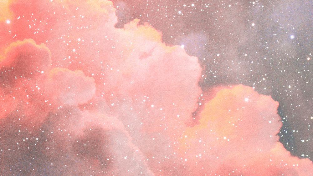 Pink sky HD wallpaper, glittery cloud background