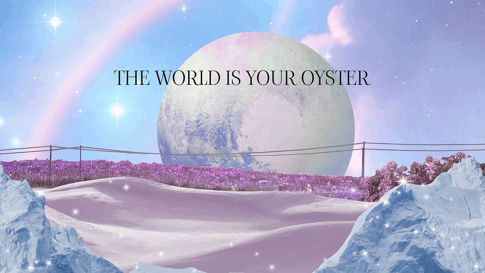 Collage art blog banner template, surreal galaxy design vector