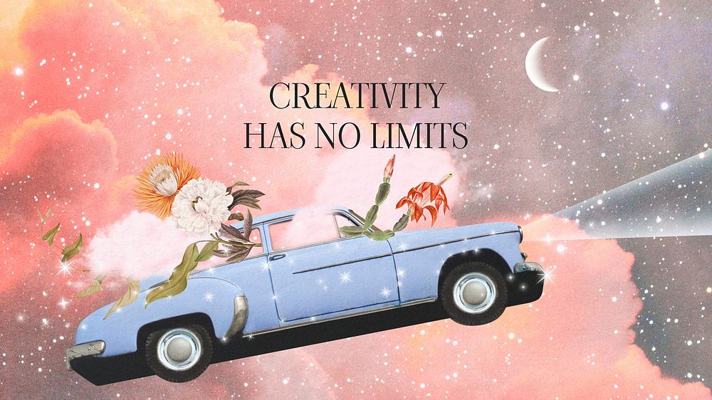 Magical realism collage art quote template, surreal design psd
