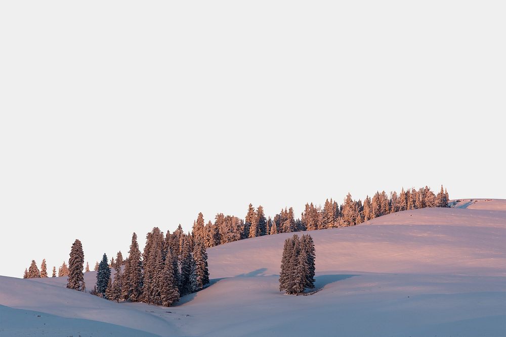 Aesthetic winter background, snowy hills design