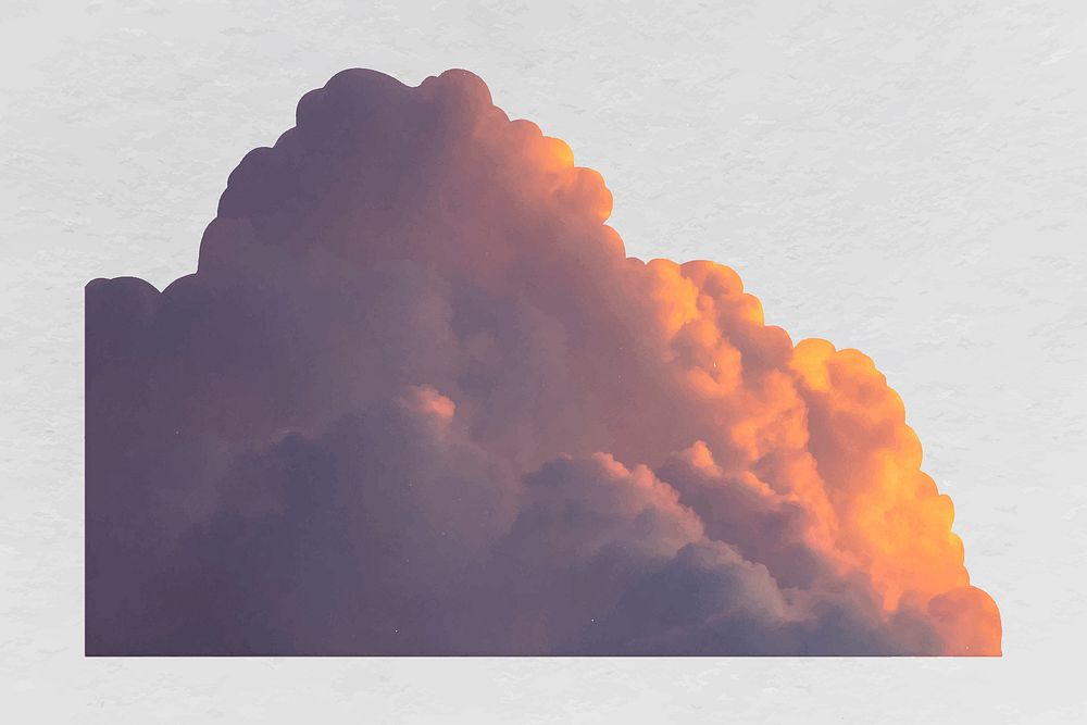 Sunset cloud border, sky design vector
