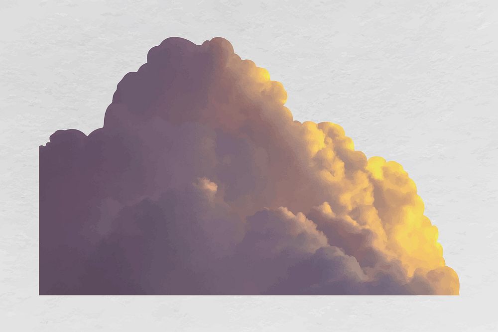 Cloud border, sky collage element design vector