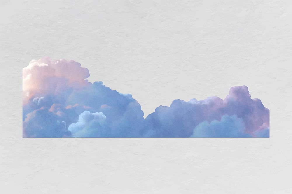 Pastel blue cloud border, sky design vector