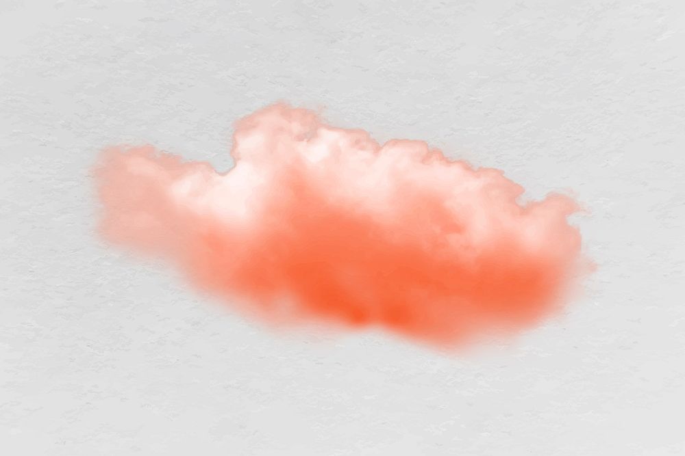 Orange cloud clipart, sky design vector