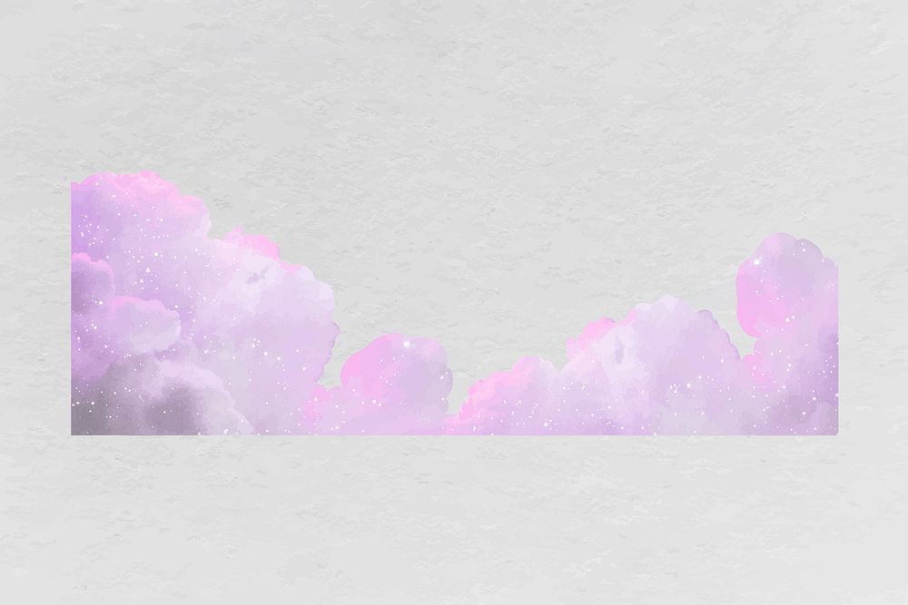 Purple cloud border, surreal sky design vector