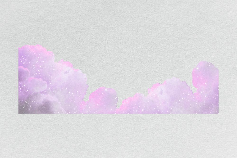 Purple cloud border, surreal sky design psd
