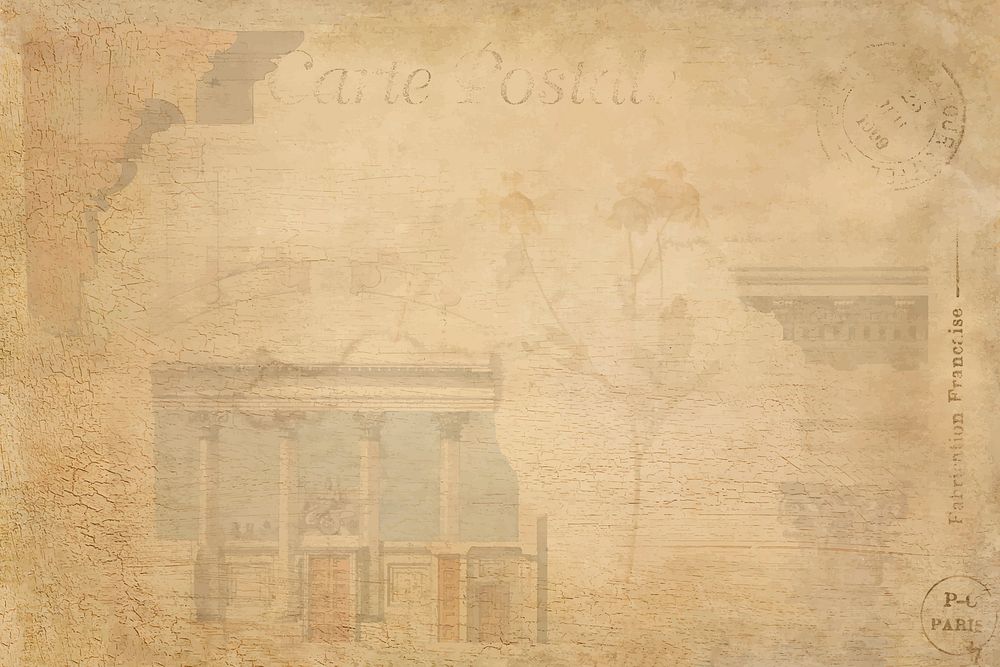 Vintage background with faded architecture illustration vector