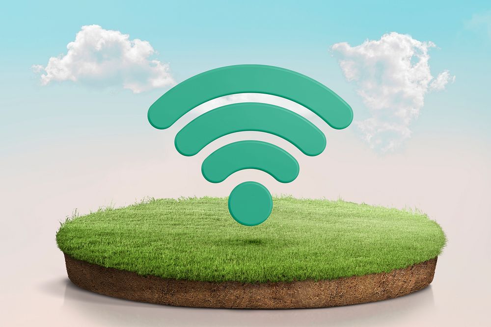 Wifi background, 3D rendered design psd