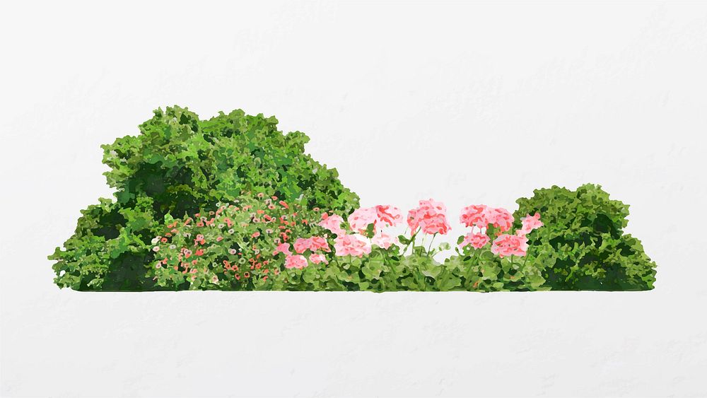 Bush collage element, garden design vector