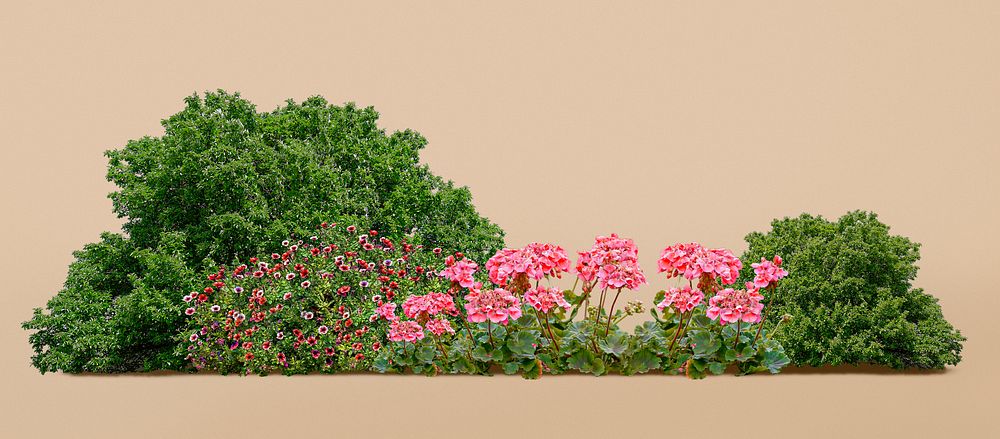 Garden collage element, nature design psd
