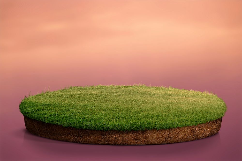 Product backdrop, 3D green grass background