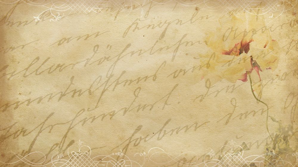 Vintage rose desktop wallpaper, HD background with handwriting