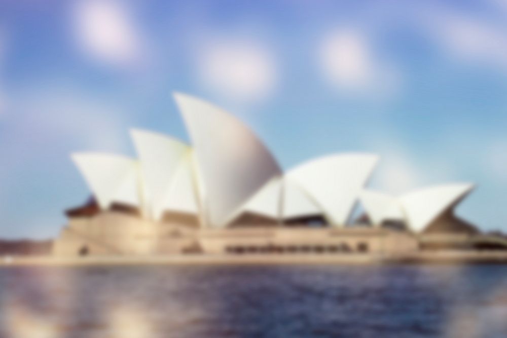 Blurry Sydney opera house background, Australia's famous architecture