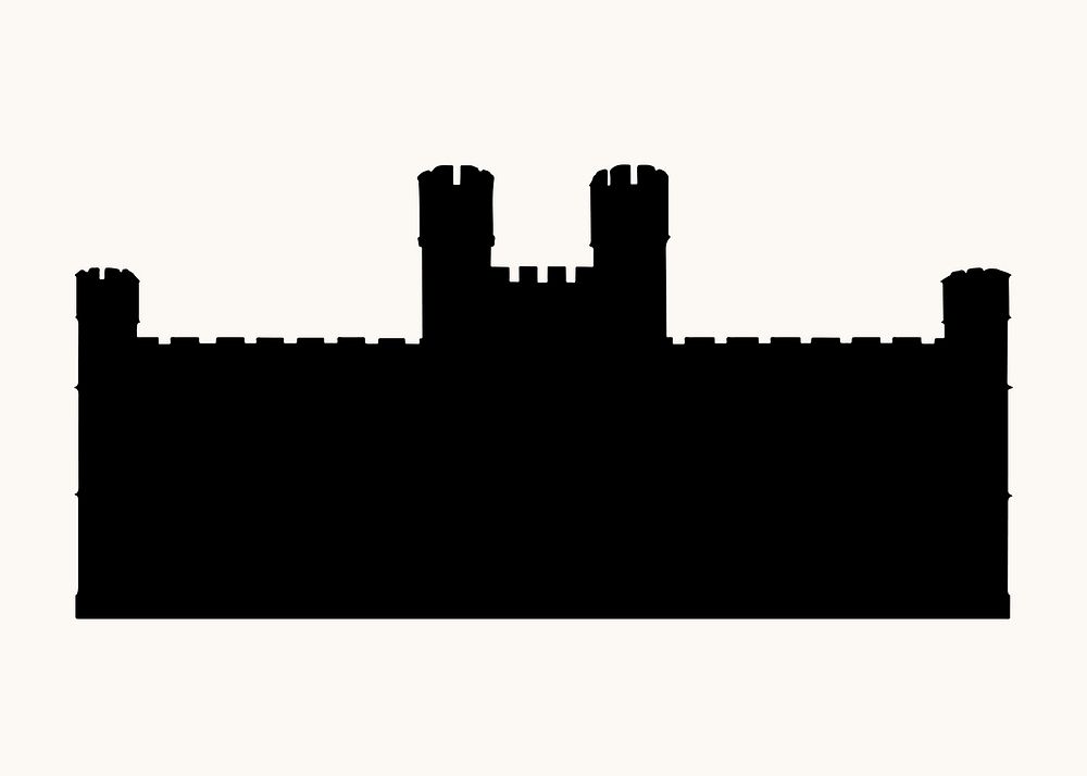 Leeds Castle silhouette, famous UK tourist attraction vector