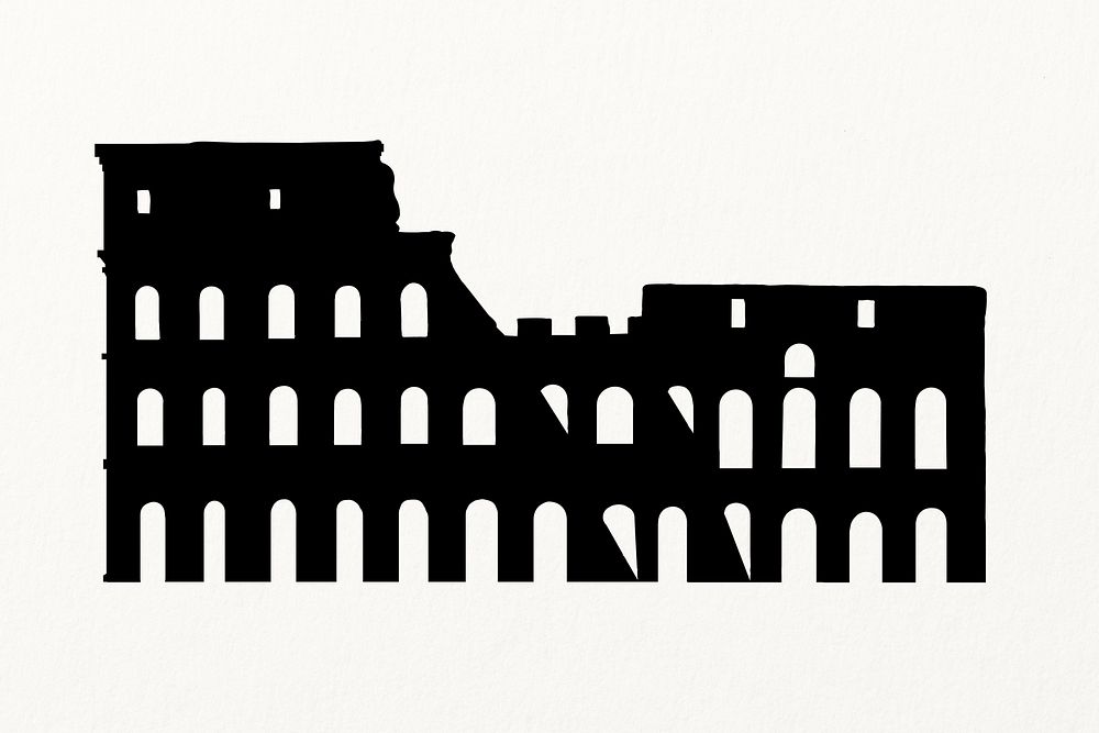 The Colosseum silhouette, Italy's historical landmark