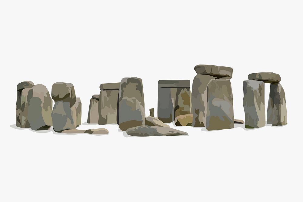 Stonehenge aesthetic clipart, vectorize English heritage illustration vector