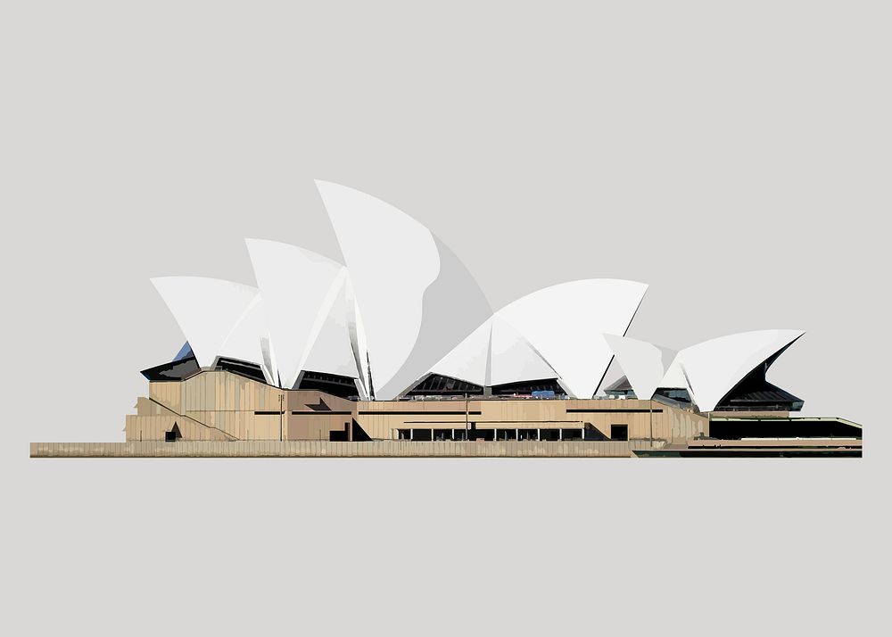 Sydney Opera House clip art, vectorize aesthetic illustration psd