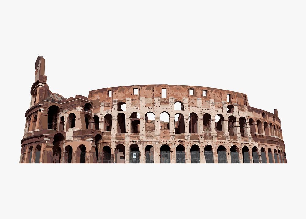 Colosseum aesthetic illustration, Italy's historical landmark vector