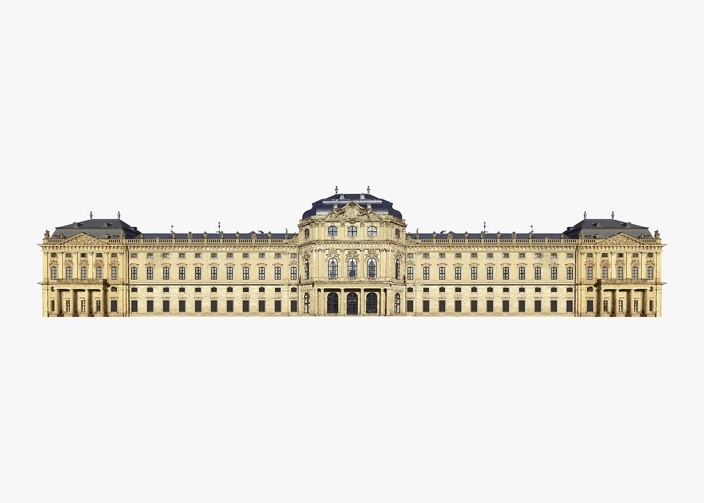 The Wurzburg Residence aesthetic illustration, German famous architecture vector