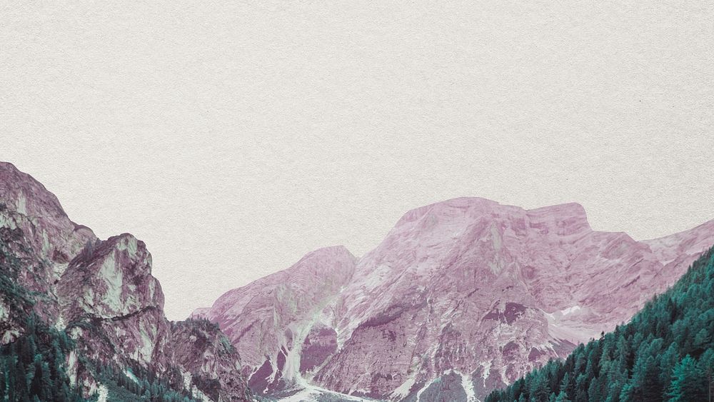 Mountain paper collage HD wallpaper, nature aesthetic border background